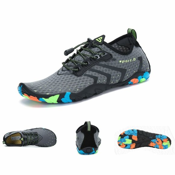 Men\'s Grey Quick Dry Barefoot for Swim Diving Surf Aqua Sport Shoes main image 8